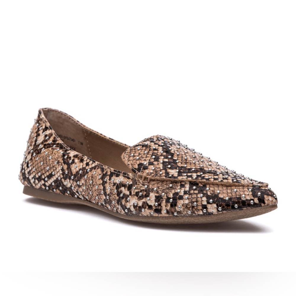 Steve Madden Feather Loafer Tan Snake - Size 7.5